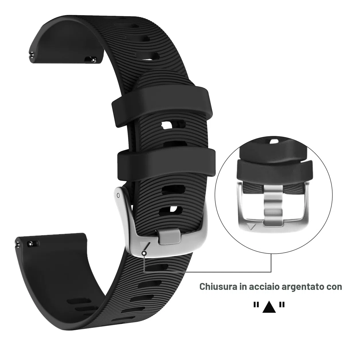 Cinturino per Garmin Forerunner 245/645 Music, larghezza 20 mm, per Garmin Vivoactive 3 Music/Venu/Venu sq