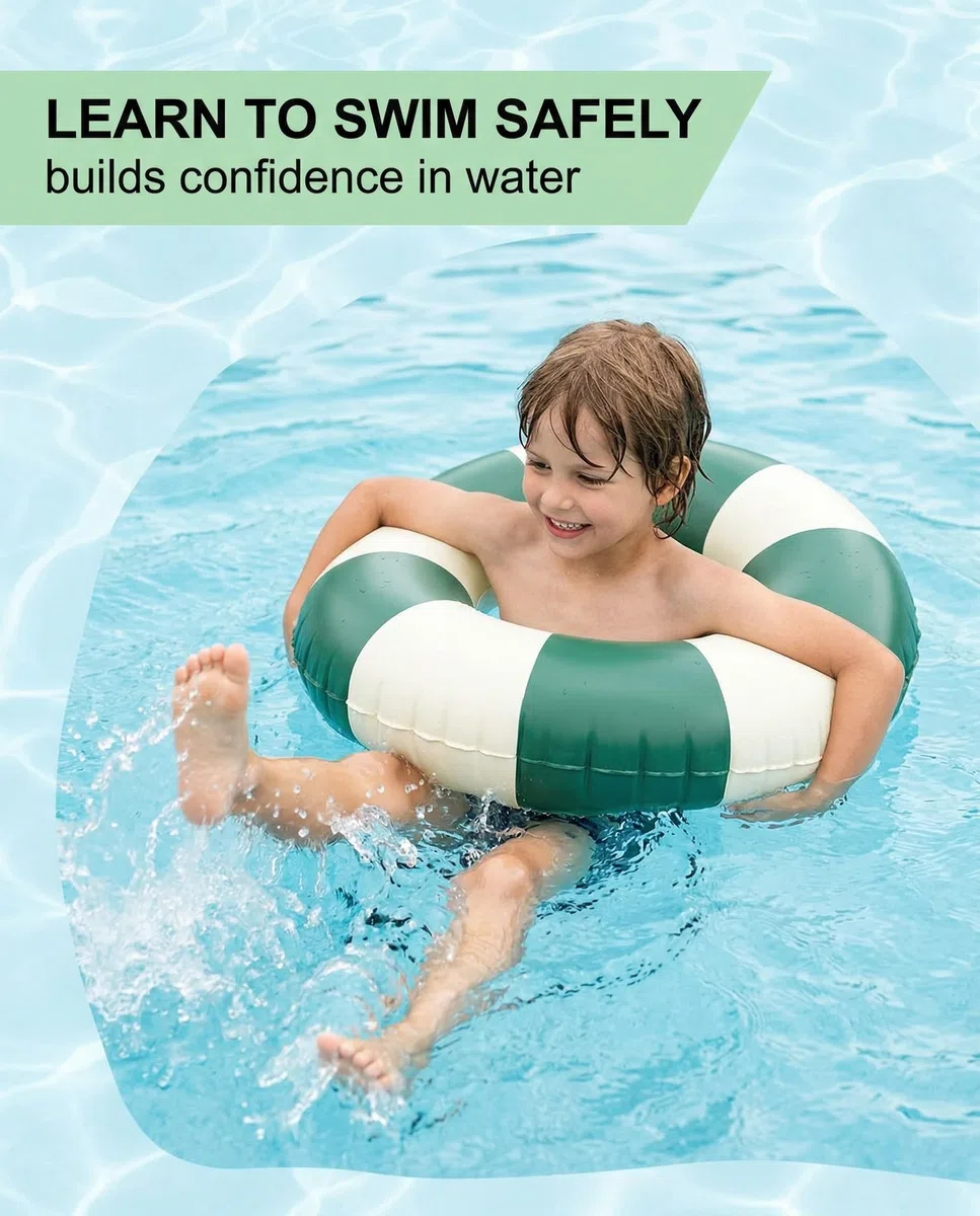 Anello Nuoto Bambini 5-9 Anni Verde, 1 Pezzo – Salvagente Sicuro & Robusto per Imparare a Nuotare, Ideale Piscina Mare