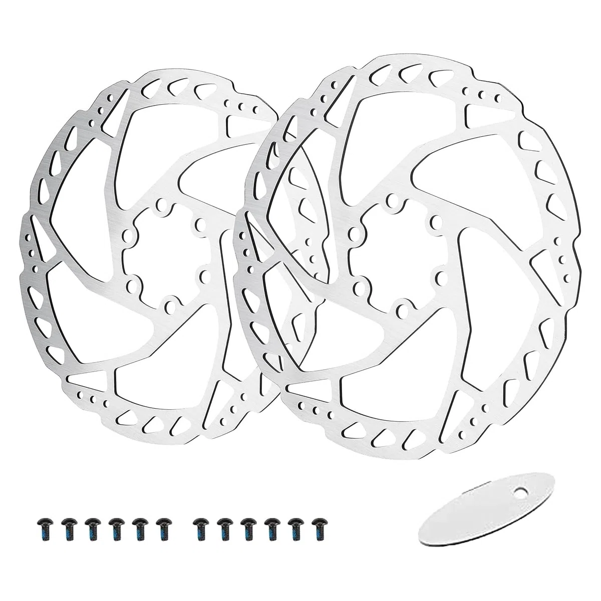 Kit rotore freno a disco per bicicletta, dischi freno a disco da 180 mm con bulloni da 12 L. Adatto a molte marche di pinze freno a disco e abbinamenti per MTB,