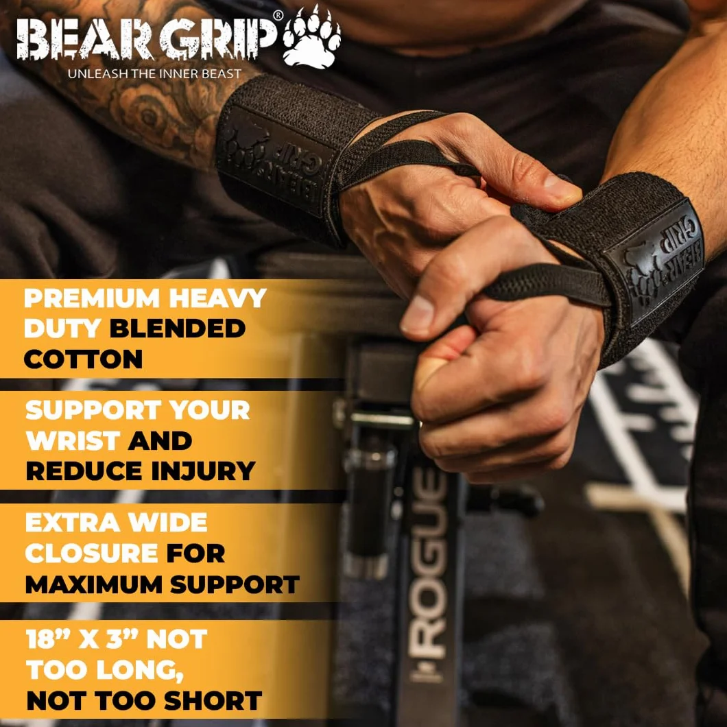 Bear Grip - Fascia di supporto per polsi durante il sollevamento pesi