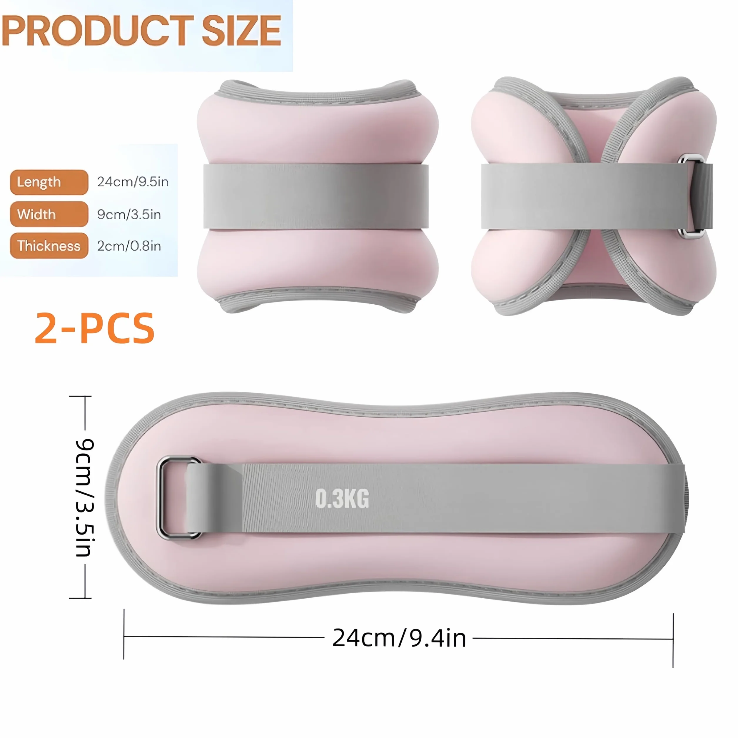 2 pezzi Pesi del polso Pesi alla Caviglia Braccialetto Peso Polso Pesi in Piede Pesi Pilates Pesi per Gambe e Braccia, Polso Pesi a Mano - Rosa