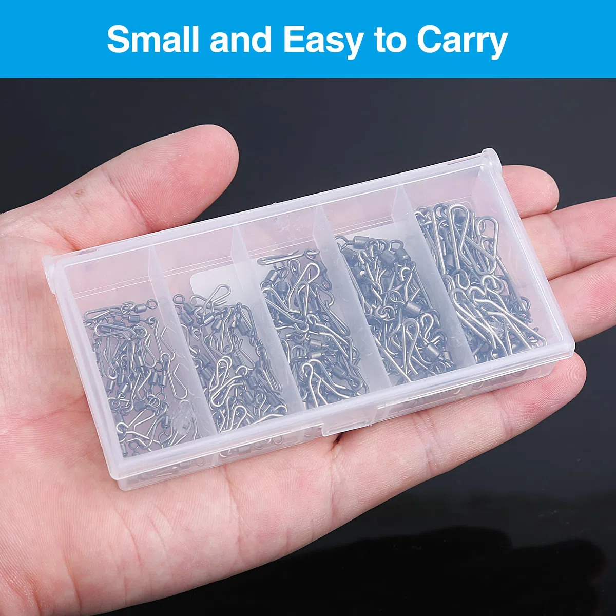 Realure 100 Pezzi Mulinelli da Pesca con Moschettone, da Appendere, per Pesca alla Trota, da Pesca, a Carabina Vertebrale, per Esche da Pesca, Vortice, Accessori da Pesca, 4# 6# 8# 10# 12#