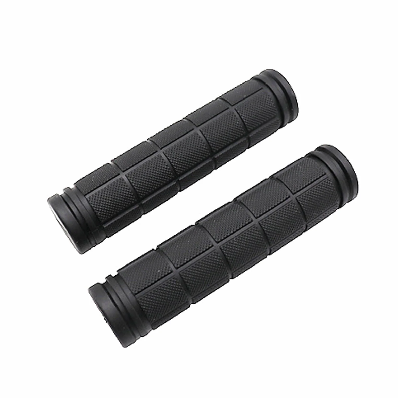 2 manopole per bicicletta, manubrio, manopole in gomma, per bicicletta, 22 mm, impugnature in gomma per mountain bike, bici da corsa, trekking (nero)