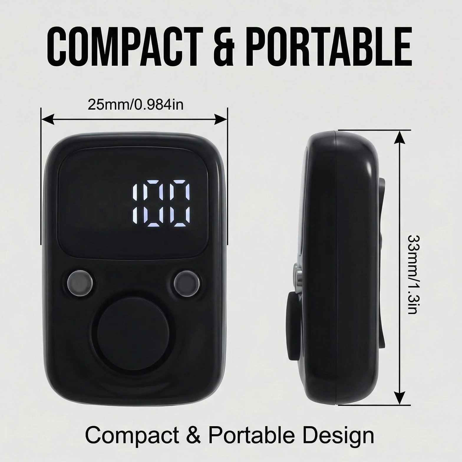 BAIFULAI 2 pezzi Smart Contatore clicker: contatore manuale digitale con indicatore di tempo e ripristinabile, contatore di serie portatile per sport e inventario domestico, marketing, golf (nero +
