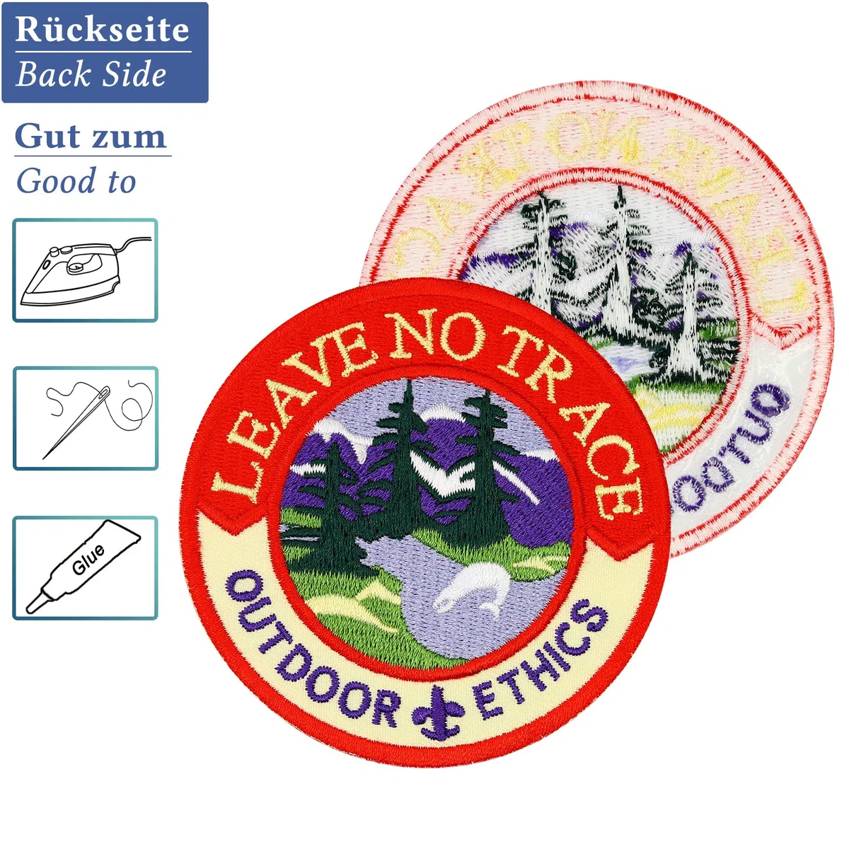 Patch Leave no trace Outdoor Ethics guida natura Zaino Scout Iron on Badge