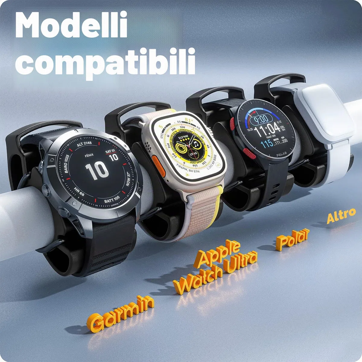 TUSITA Bicicletta Orologio Supporto Compatibile con Garmin - Progettato per Polar e Altri Orologi