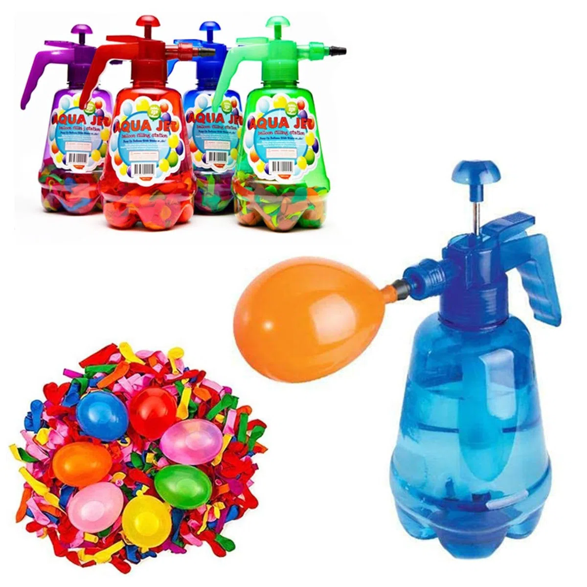 Water Balloon Pump Set - Convenient Air Balloon Water Pump,Hand Air Balloo-n Pumps | Balloons Filling Station Bottle With 500 Balloons Easy To Use For Summer Days