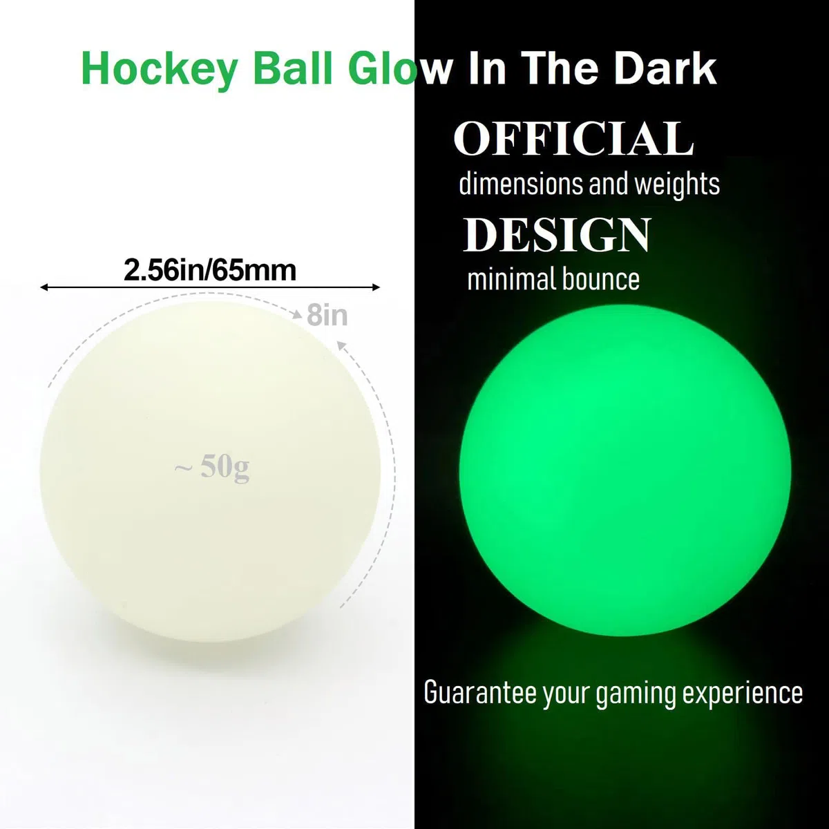 2 palle da hockey su ghiaccio che si illuminano al buio palle da hockey su ghiaccio palle sportive per hockey su ghiaccio incandescente per gioco di hockey su prato
