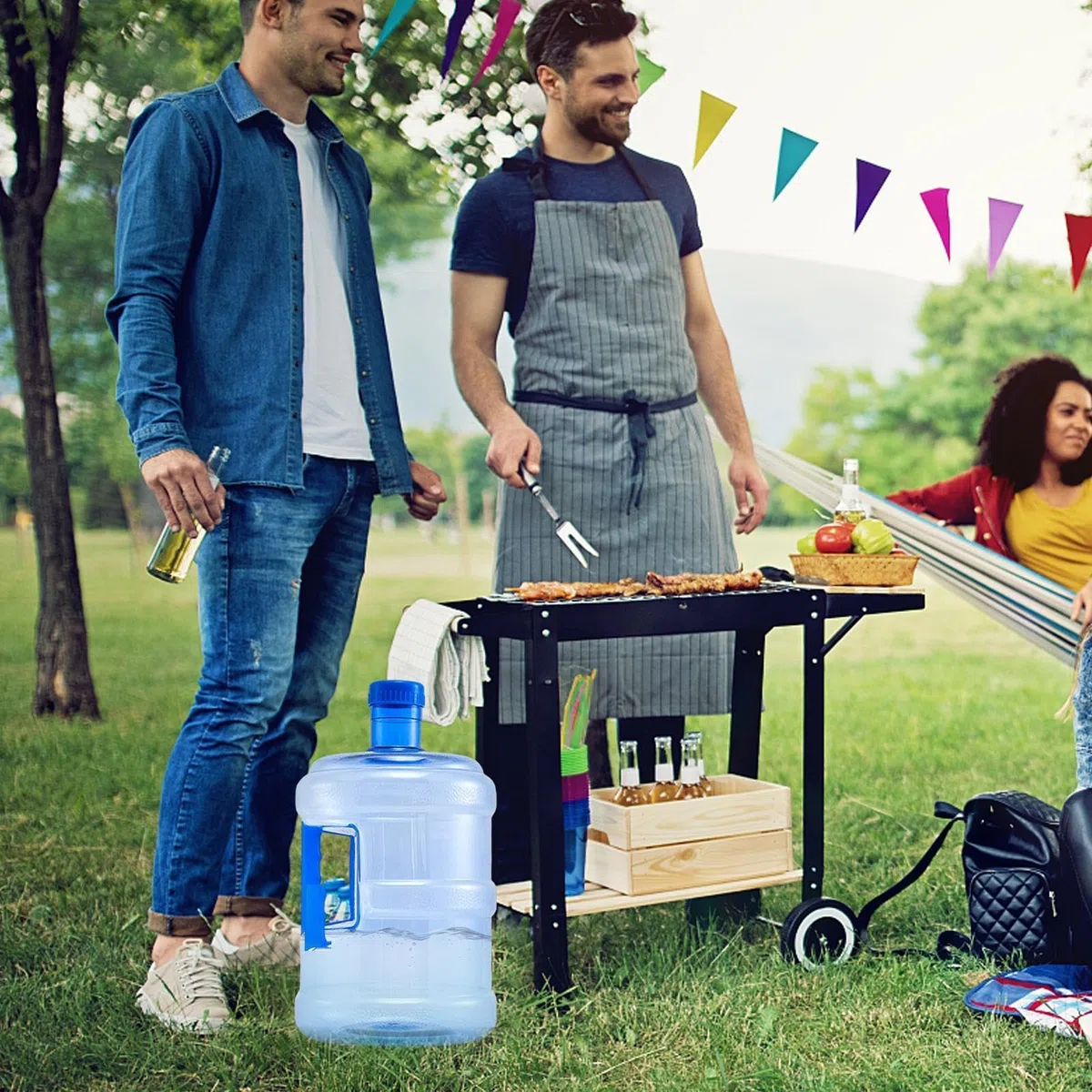 Contenitore Acqua Per Campeggio - 5 L Contenitore D'Acqua Trasportabile Con Maniglia, Tanica Per Liquido Potabile, Boccione Multiuso, Boccione Multiuso Per Picnic Spiaggia BBQ Giardino Escursioni