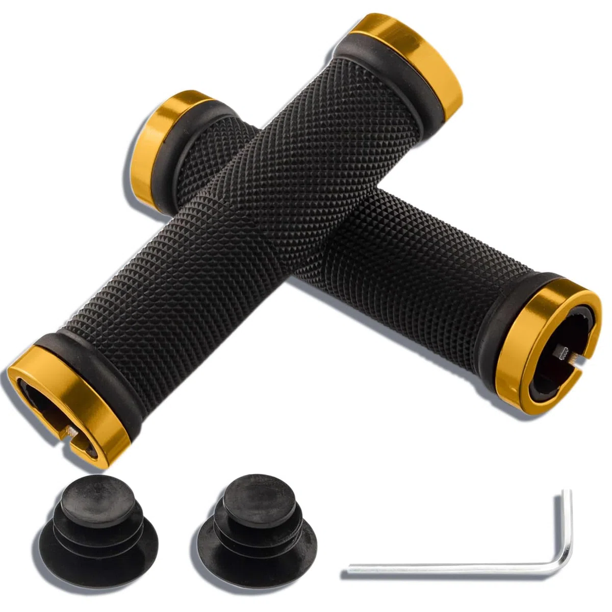 Manopole per mountain bike, antiscivolo, per mountain bike, con blocco in alluminio, per mountain bike, manubrio da 22,2 mm