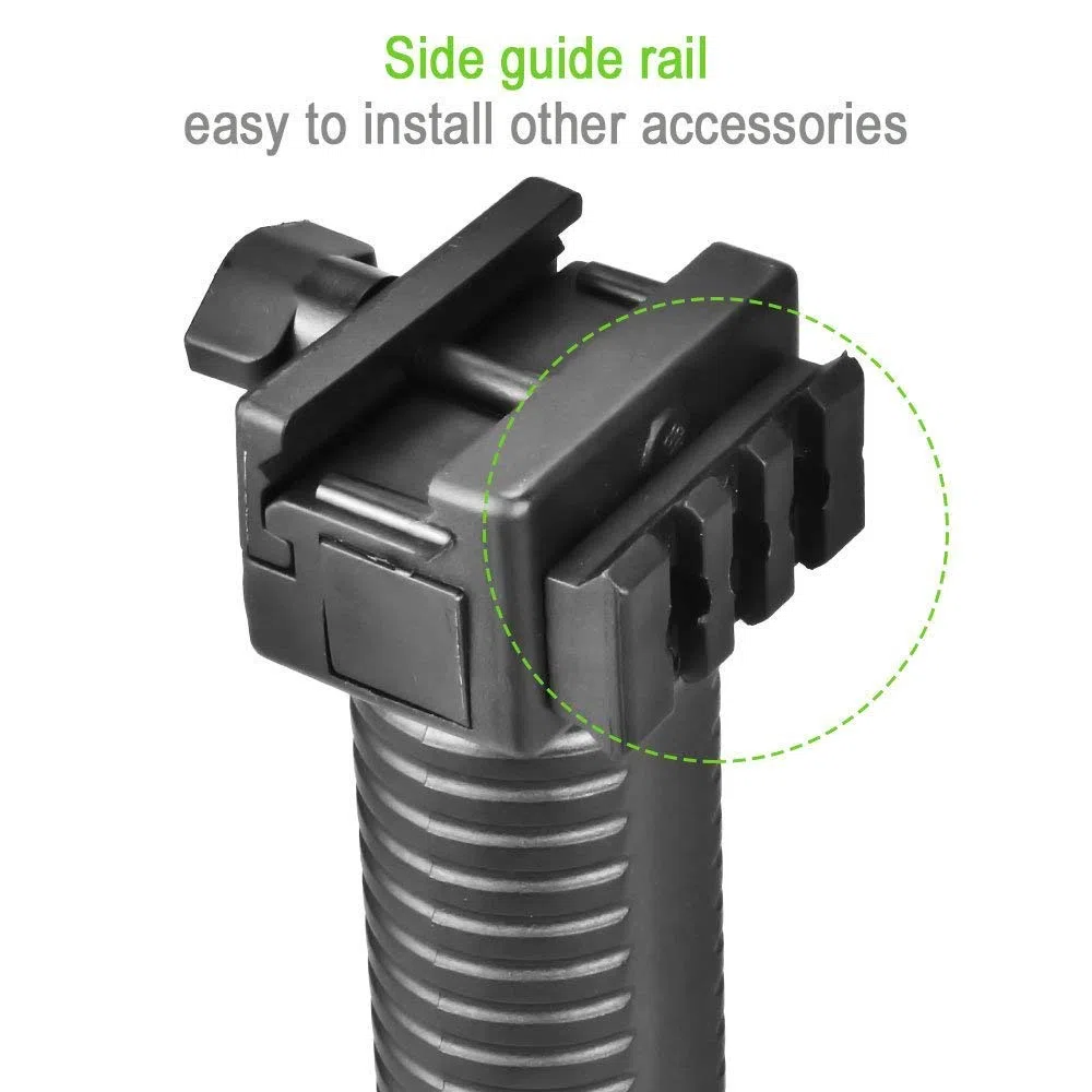 OTraki Bipiede con Impugnatura Forma a Y Vertical Foregrip Retrattile Si Estende da 16 a 22 cm Bipod Si Piega e Si Chiude