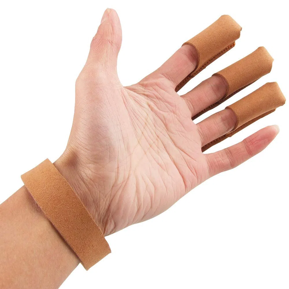 Protezione per Le Dita in Pelle di Mucca Artificiale Tiro con L'Arco 3 Protezione per Le Dita Guanto Protettivo Protezione per Le Dita delle Dita per ricurvo - Arancione