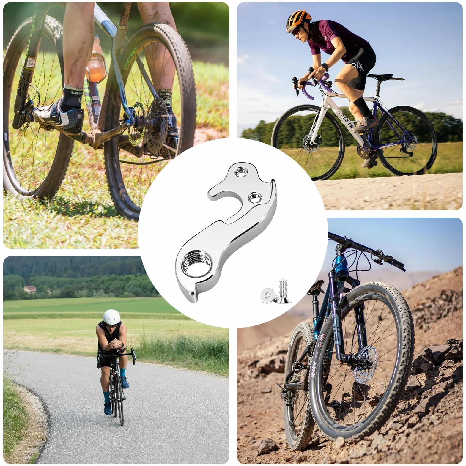 Occhio di cambio per bicicletta Cube GH-085 – Occhiello del cambio per bicicletta, gancio posteriore del cambio per biciclette, Derailleur Hanger, gancio del cambio per bicicletta con 2 viti M4