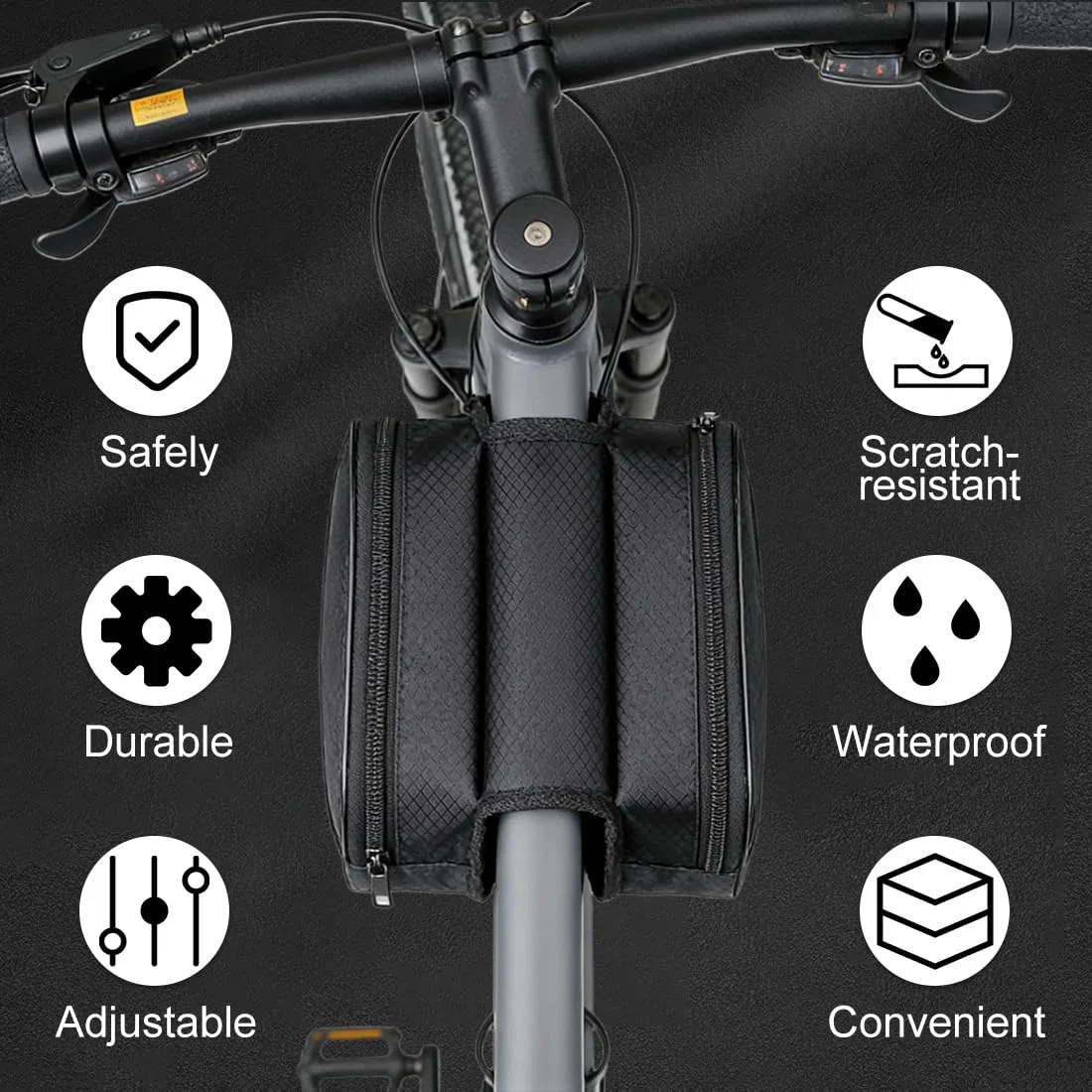Borsa da Manubrio a Rullo per Bicicletta, con Tracolla, un Accessorio da Ciclismo Professionale per Bici da Strada, da Città e Mountain Bike, Bikepacking e Cicloturismo