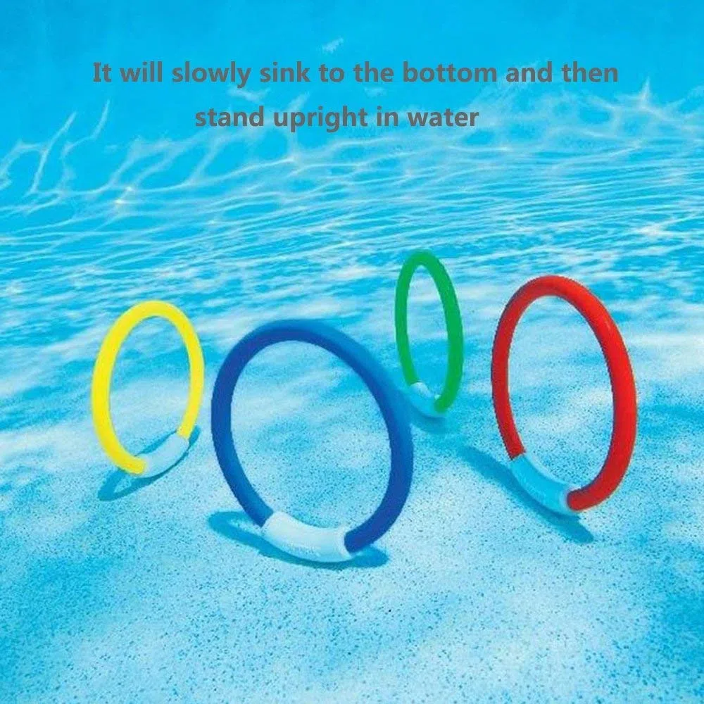 4 Pcs Dive Ring per Piscine,4 colori Set Dive Ring Accessori per Piscine Accessori