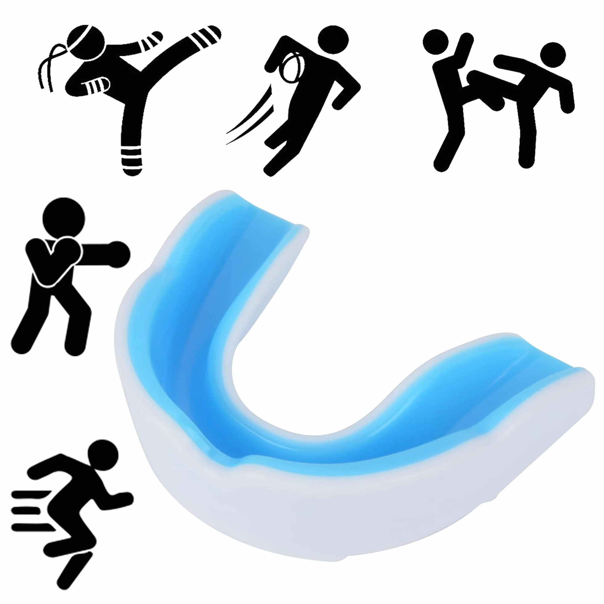 Paradenti, Scudo gengivale per Adulti e Junior con Custodia, Paradenti Professionali Slim Fit per Calcio, Boxe, MMA, Rugby, Arti Marziali, Judo, Karate, Hockey, Wrestling