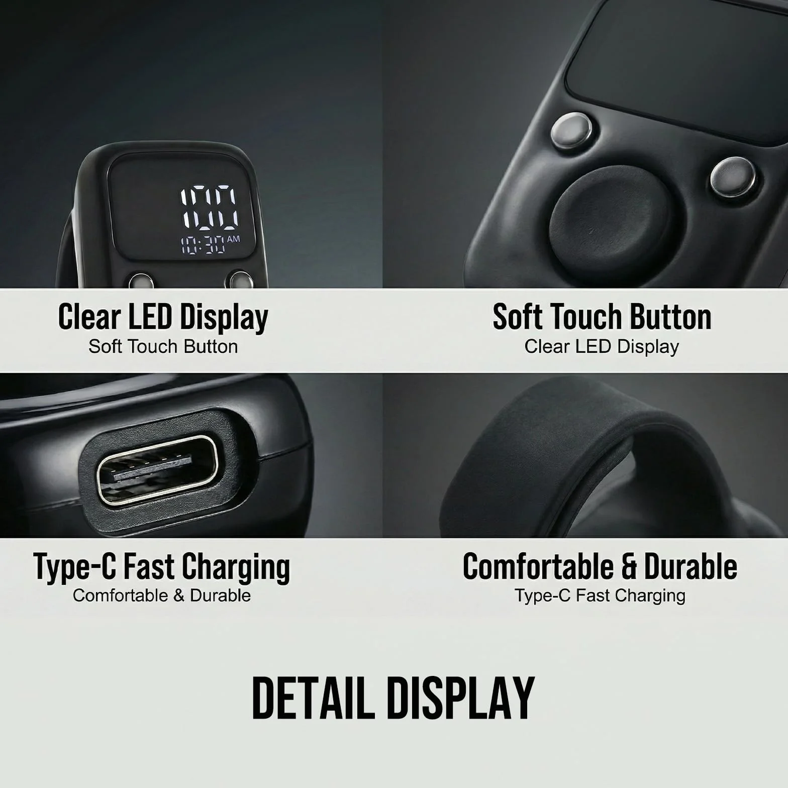 BAIFULAI 2 pezzi Smart Contatore clicker: contatore manuale digitale con indicatore di tempo e ripristinabile, contatore di serie portatile per sport e inventario domestico, marketing, golf (nero +