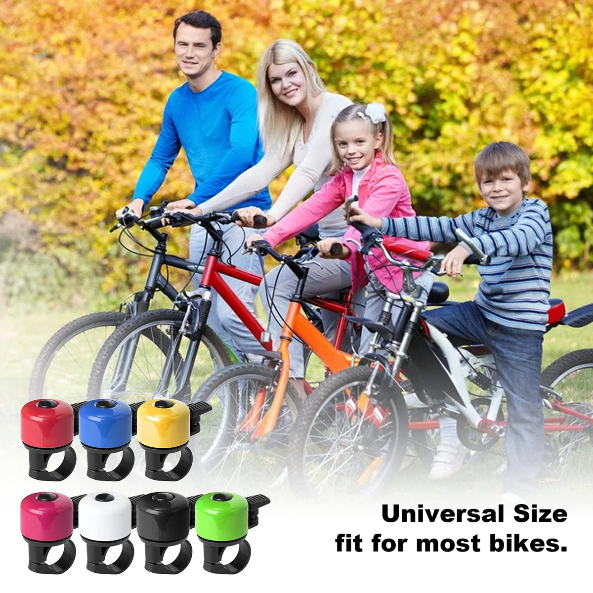 Campanello Bici Confezione da 2 con Suono Melodioso Classico Mini Campanello per Bicicletta per Bambini Adulti Clacson per Bici da Strada, Mountain Bike per Scooter, MTB, BMX