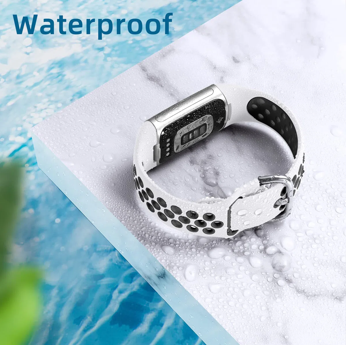 CeMiKa Cinturino Silicone Compatibile con Cinturino Fitbit Charge 5/Cinturino Fitbit Charge 6, Fasce Sportive Impermeabile Morbide Traspiranti per Cinturino Charge 5/Cinturino Charge 6, Piccolo Largo