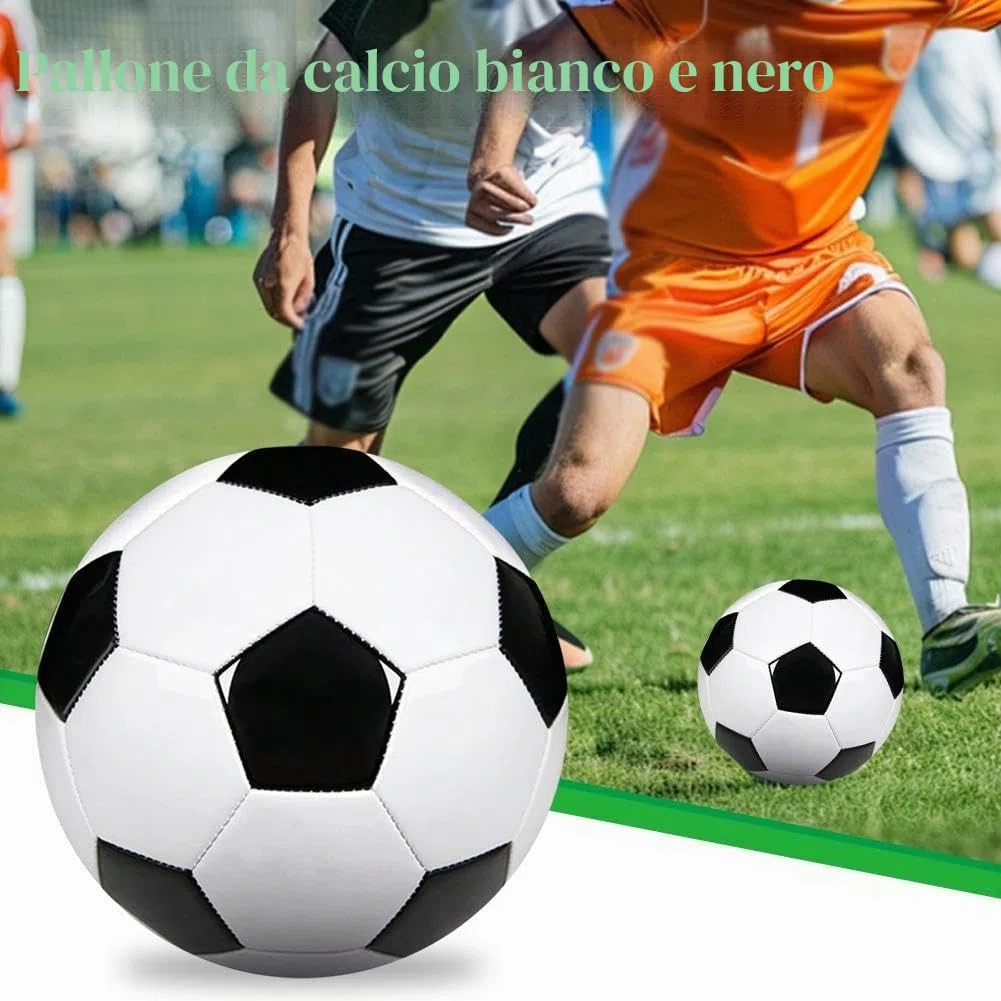 Palla da calcio classica nera e bianca - Pallone standard di misura 5 per allenamento per adulti, bambini e studenti