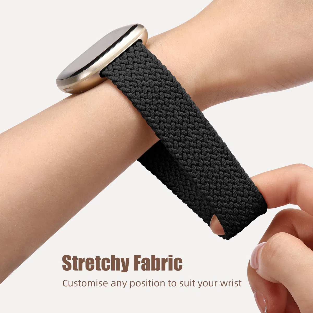 Oielai Intrecciato Band Compatibile con Cinturino Fitbit Versa 4, Cinturini Versa 3, Fascia Sportiva in Morbido Nylon con Chiusura Magnetica per Fitbit Sense 2, Sense per Uomini Donne