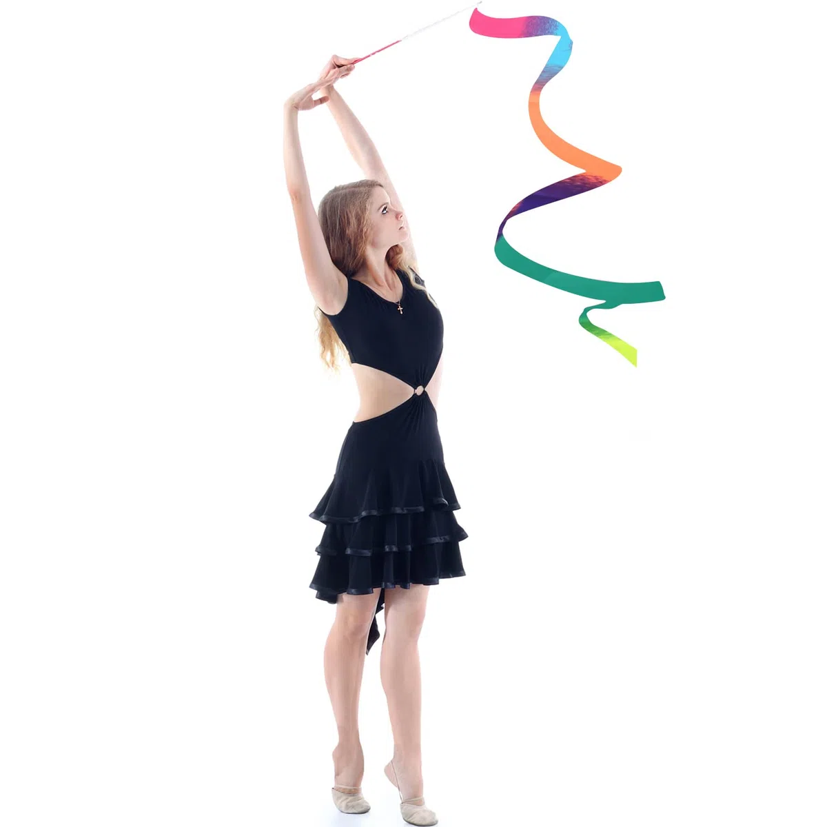 Savita 4 Pezzi Nastri Danza, 1 m Nastro da Ginnastica Nastro da Ballo Dance Ribbon per Bambini Ragazze Danza Allenamento Bomboniere per Feste di Compleanno