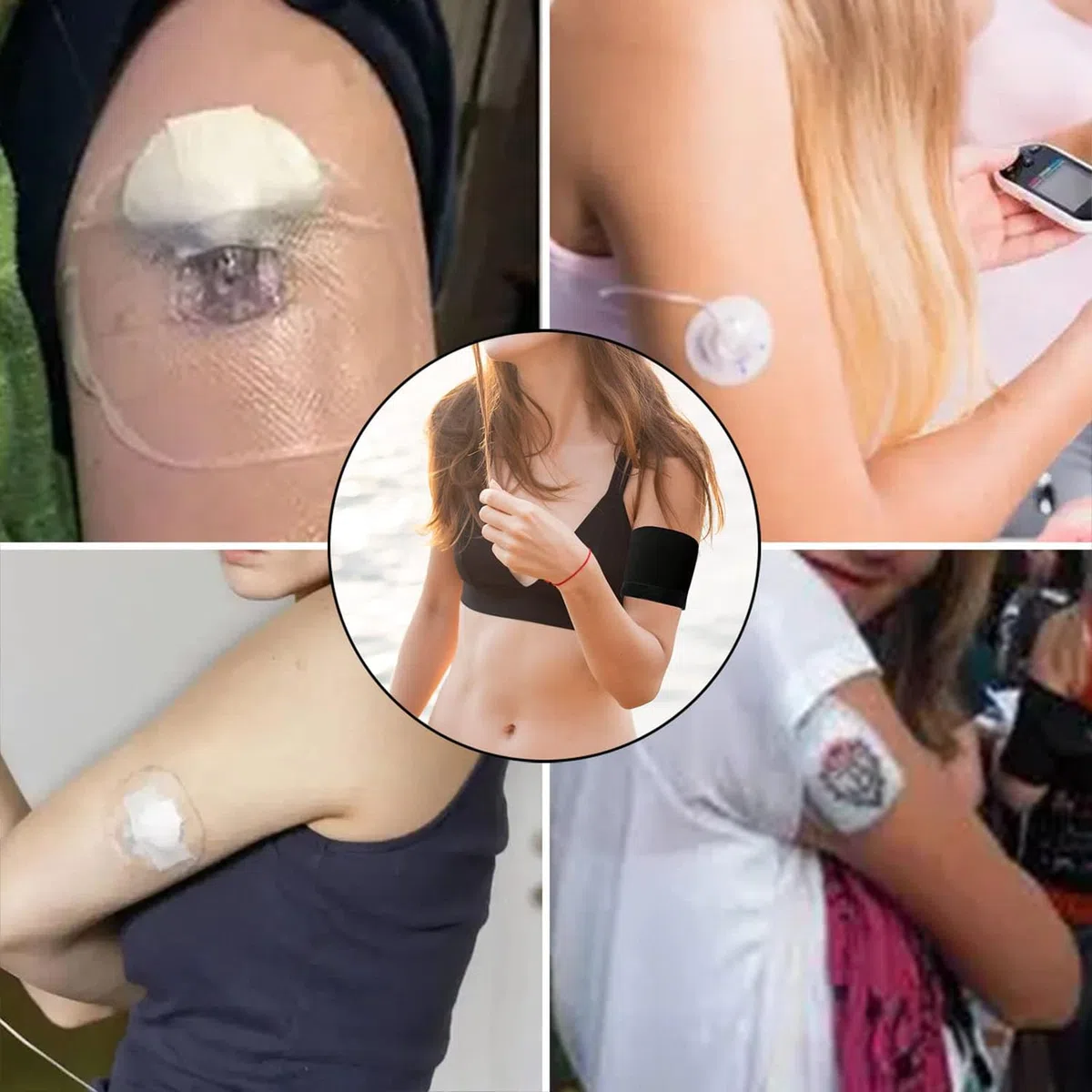 Diabetic Sensor Armband Fits All CGM Devices Protects Insulin Pod During Exercise Sweatproof Refreshing Breathable Omnipod Dexcom Replaces Adhesive Patches Sensor Mount (XL)