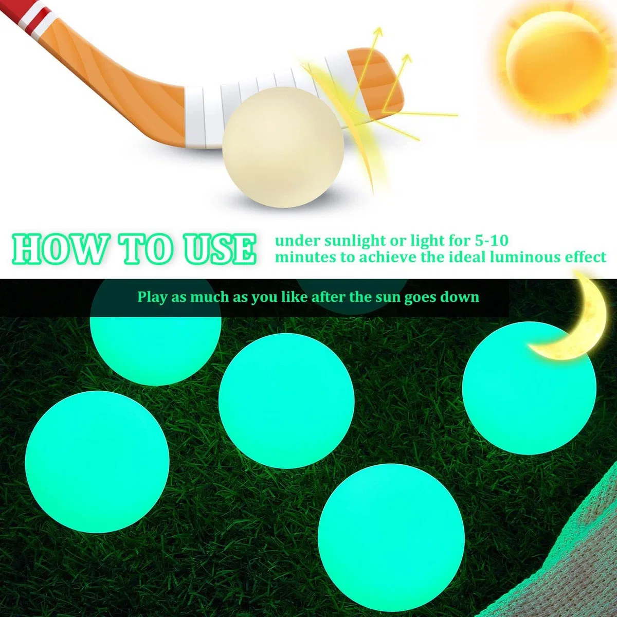 2 palle da hockey su ghiaccio che si illuminano al buio palle da hockey su ghiaccio palle sportive per hockey su ghiaccio incandescente per gioco di hockey su prato