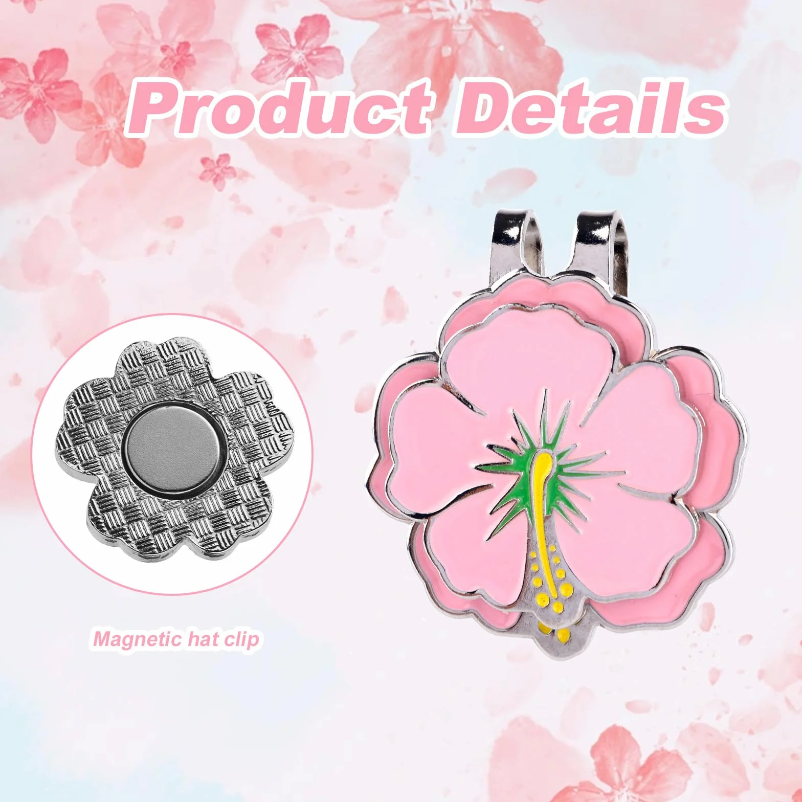 lasuroa 2 Pezzi Segnapalla da Golf Magnetico & Clip per Cappello, a Forma di Fiore Set Segnapalla Golf con Magnete Forte Clip Cappello Accessori per Uomini Donne Decorazioni Borsa (Blu, Rosa)
