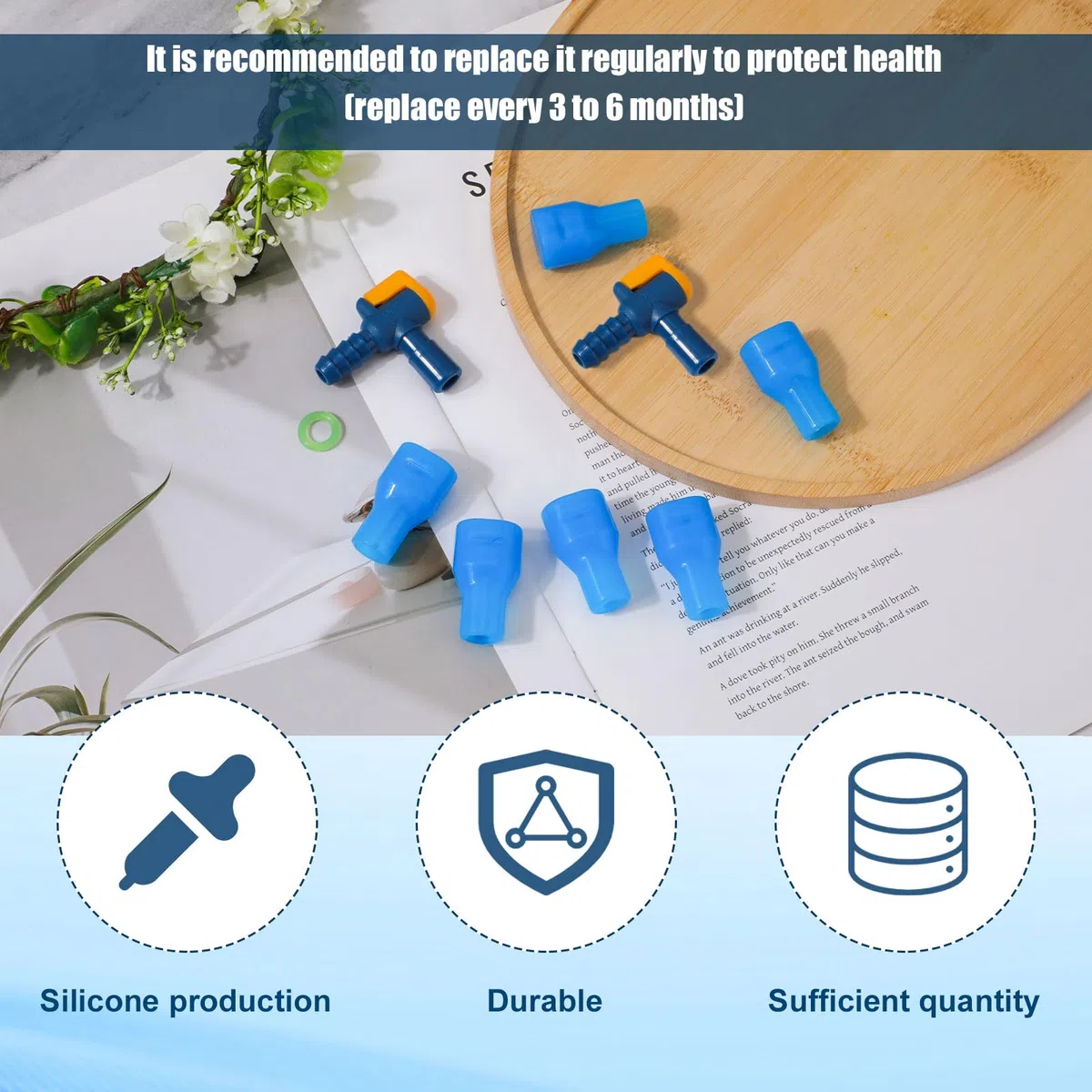 6 Pezzi Valvola di Ricambio per Camelbak, Boccaglio per Pacchetto di Idratazione con 2 Connettori per Tubo Angolato e O-ring Parti di Ricambio per Camelbak Zaino Serbatoio Dell'Acqua