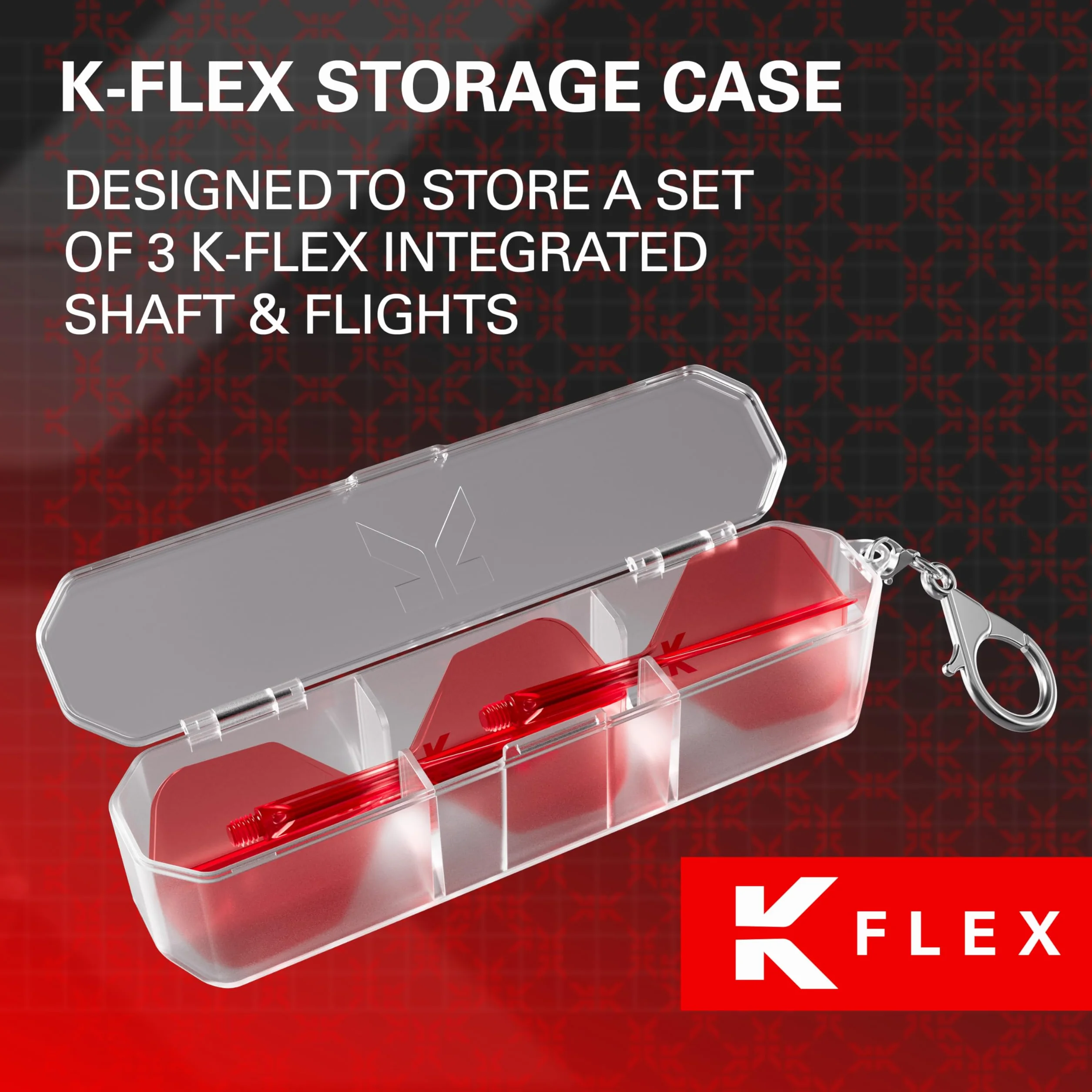 Target Darts K Flex Flights Storage Case | Conserva Set di 3 Kflex Flight e Shaft System | Supporto K-Flex, K Case, Accessori per Freccette, Custodia Rigida con Portachiavi