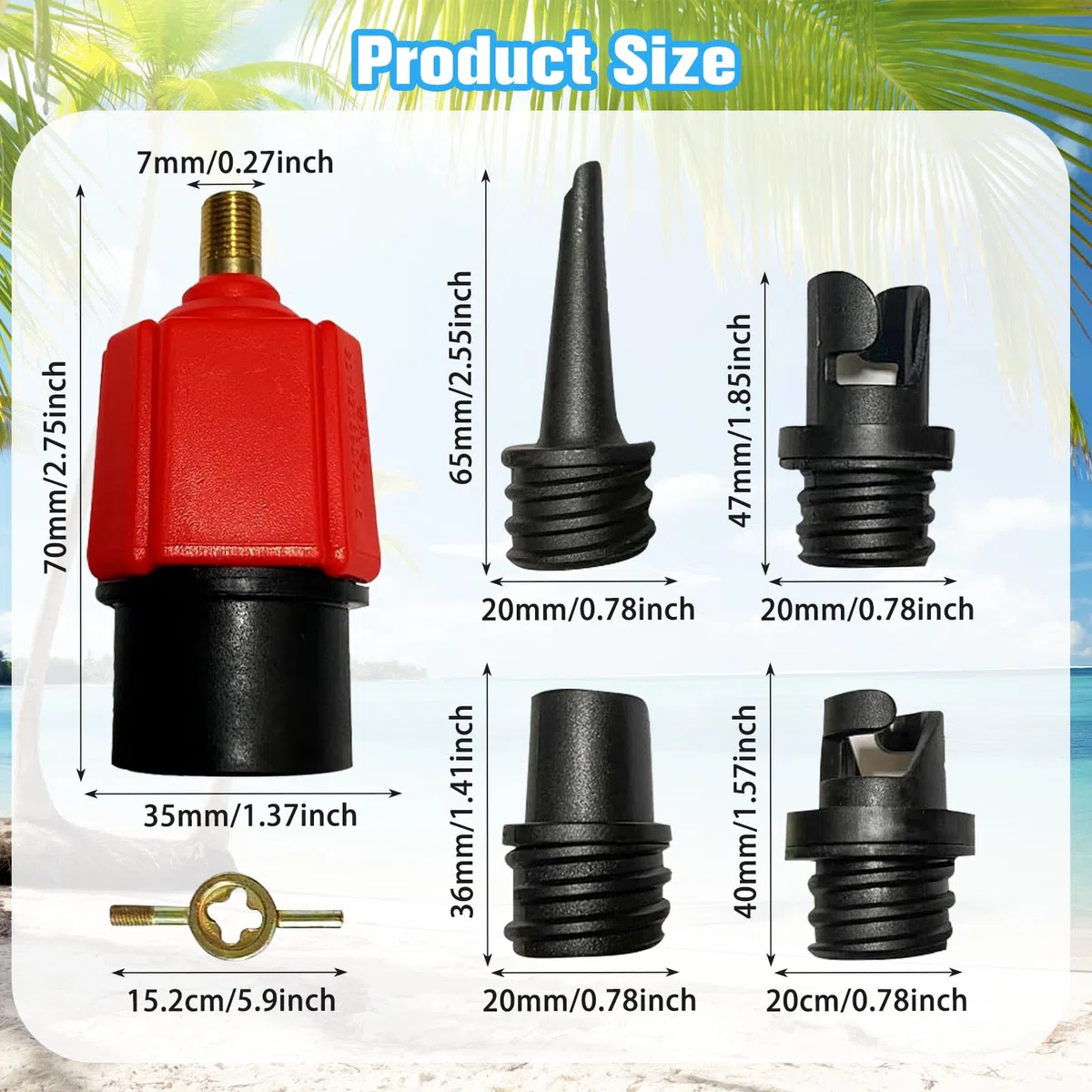 Attacco Pompa Aria, Con 4 Ugelli Adattatore Pompa Aria, Adattatore di Pompas SUP, Adattatori Pompas, Accessori Adattatori per Valvole Dell'aria per Kayak, Gommoni, Pagaie SUP, Barche da Pesca