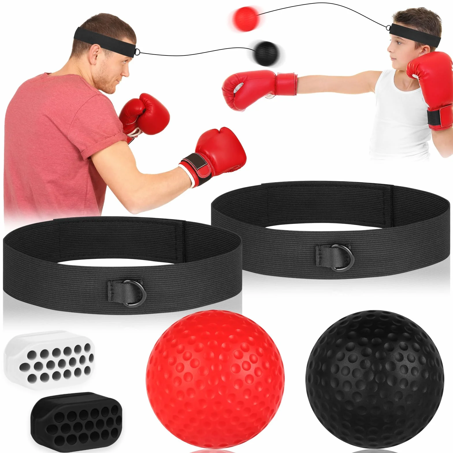 flintronic Palla Reflex, Reflex Ball da Boxe, Palla da Boxe Riflessa, Coordinazione Occhio Mano Attrezzature da Allenamento Boxe per Pugilato MMA Fitness