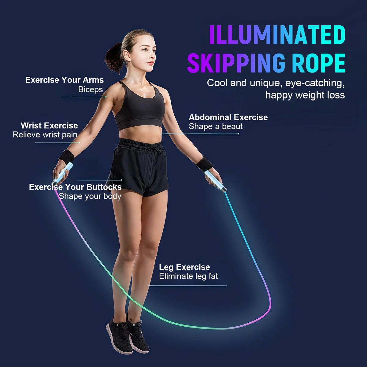 Flintronic Corda per saltare, multidivertente, corde per saltare con contatore di calorie e timer, corda per saltare regolabile con cuscinetti a sfera in acciaio, maniglie antiscivolo per fitness