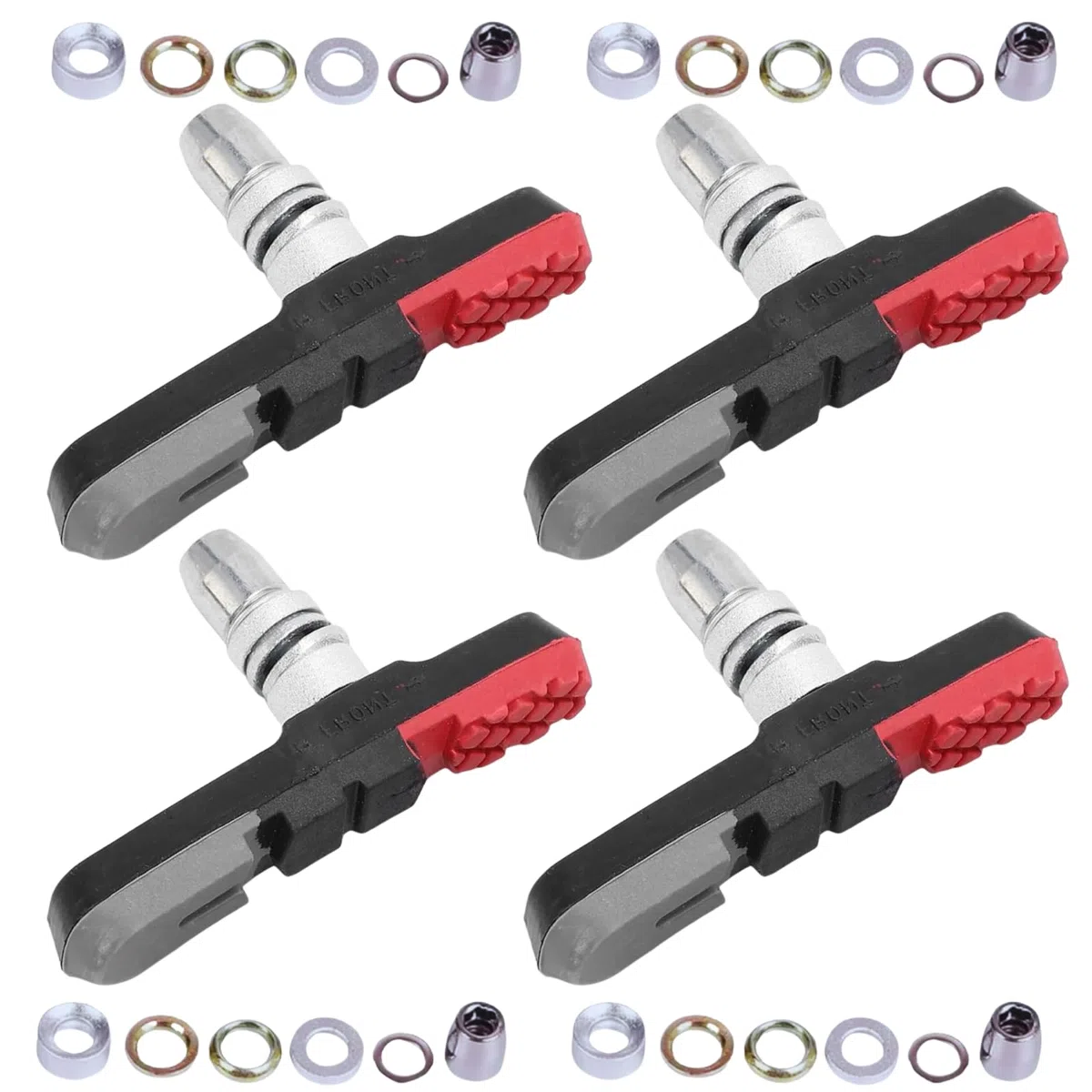 Set di 4 pastiglie freno, diverse tipologie per BMX, Freestyle, MTB e Biketrial | Alta resistenza e grip | Compatibili con ruote in alluminio