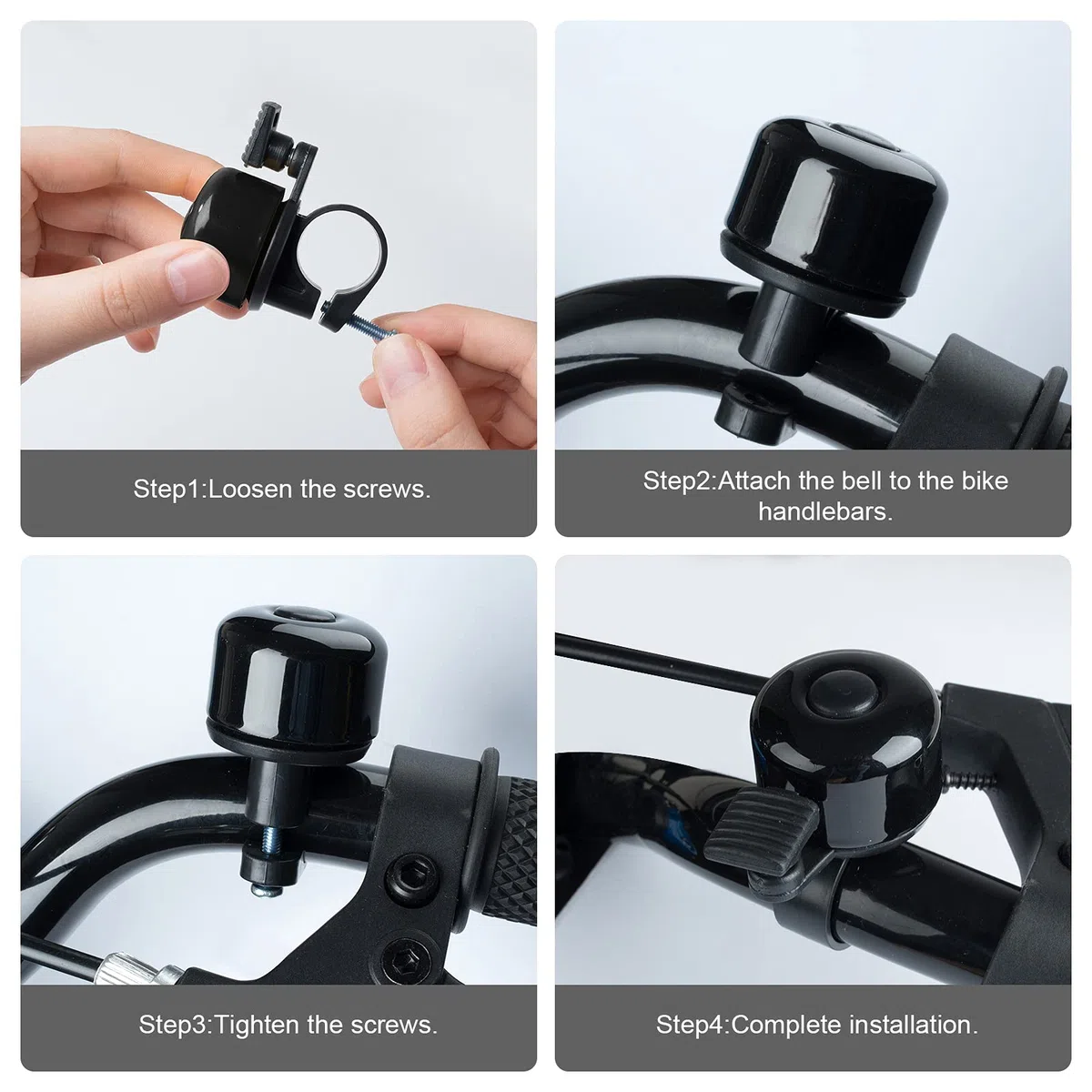 Campanello Bici Confezione da 2 con Suono Melodioso Classico Mini Campanello per Bicicletta per Bambini Adulti Clacson per Bici da Strada, Mountain Bike per Scooter, MTB, BMX