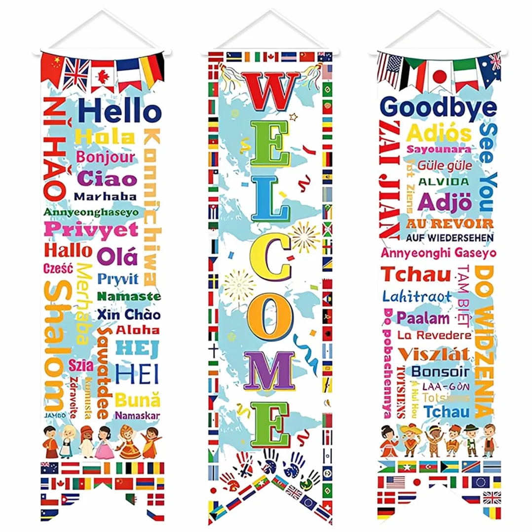 GXGM Banner Porta Mondiali 2026, Set 3 Pezzi, Decorazioni Verticali Calcio per Ingresso Festa, Watch Party e Fan Zone, Addobbi Tifosi, Allestimento Rapido per Interno ed Esterno