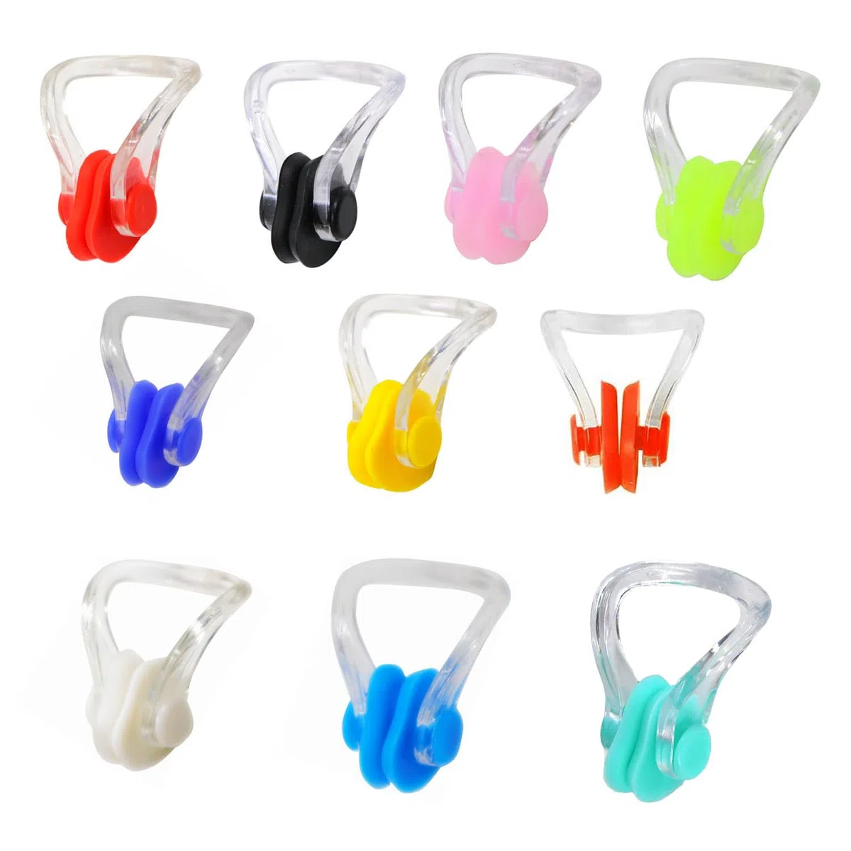10 Pezzi Nuoto Naso Protettore, Nuoto Naso Clip, Protezione per Il Naso Impermeabile, Tappo per Il Naso da Nuoto, Clip per Naso da Nuoto per Bambini, per Bambini, Adulti, Principianti