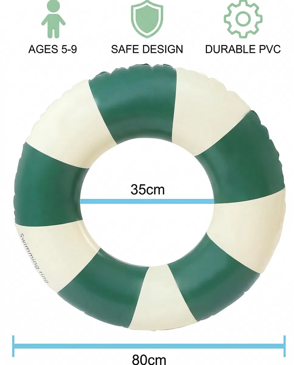 Anello Nuoto Bambini 5-9 Anni Verde, 1 Pezzo – Salvagente Sicuro & Robusto per Imparare a Nuotare, Ideale Piscina Mare