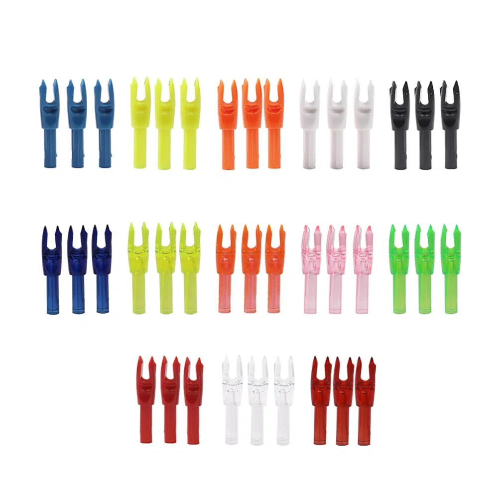 60 Pezzi Cocche per Tiro con L'Arco Bocca Larga Inserto in Plastica Cocca per Freccia Adatta ID 4,2 mm Albero della Freccia Fai da Te Accessorio per Frecce