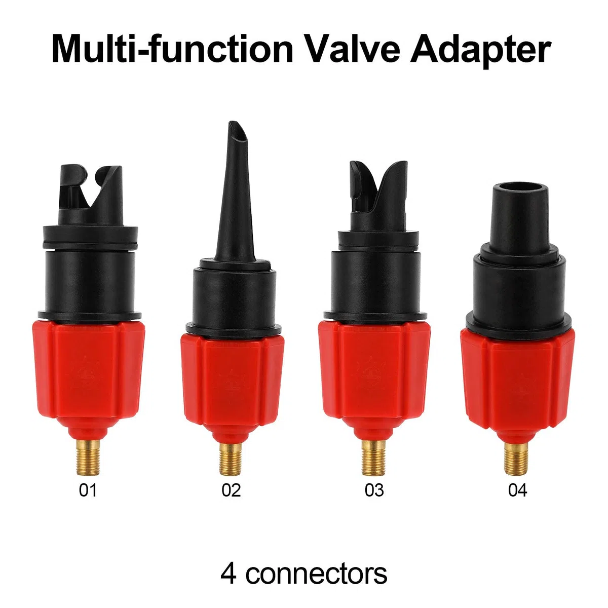 Oumers Adattatore per pompa gonfiabile, convertitore per pompa ad aria, 4 standard, attacco convenzionale per valvola dell'aria per gommoni, stand up paddle, letto gonfiabile, ecc