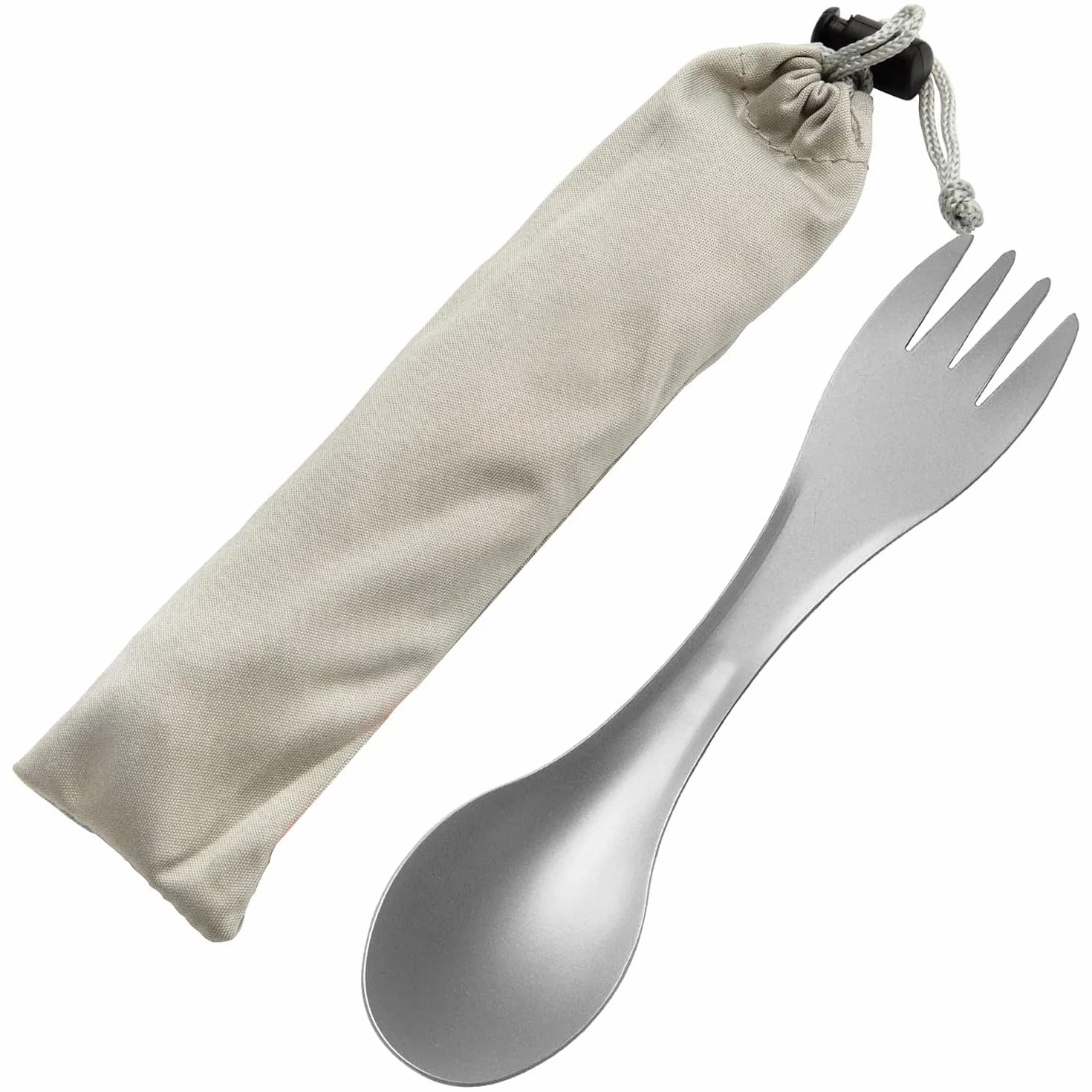 Posata da Campeggio 2 in 1 in Titanio, Titanium Forchetta da Campeggio, ultra leggere Forchetta Cucchiaio, Titanio Spork Posate Multifunzione per Camping Trekking Picnic