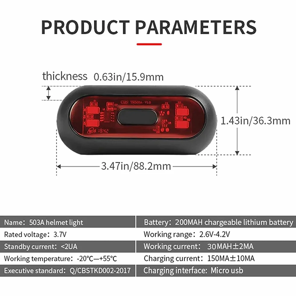Luce LED per Casco, Luce Freno per Casco da Moto Ricaricabile Luce Posteriore Rossa di Avvertimento per Bici per la Notte