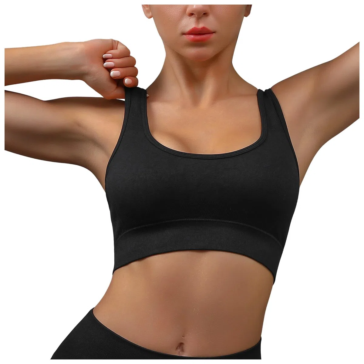 Reggiseno Sportivo Donna Sostegno forte Reggiseno Cotone Senza Ferretto Contenitivo Elastici Fitness Medi Imbottito Push Up Top Palestra Vestiti A Fascia Supporto Medio Intimo Modellante Trasparente