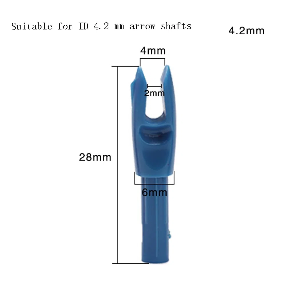 60 Pezzi Cocche per Tiro con L'Arco Bocca Larga Inserto in Plastica Cocca per Freccia Adatta ID 4,2 mm Albero della Freccia Fai da Te Accessorio per Frecce