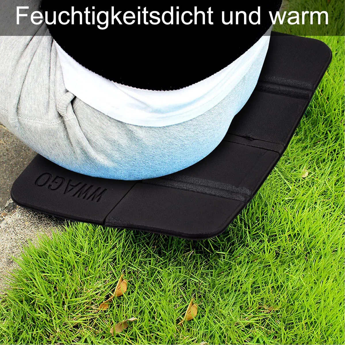 Willingood Confezione da 2 cuscini pieghevoli, impermeabili, per esterni, isolanti, per bambini, con 2 tasche, per giardino, stadio, caccia, campeggio, escursioni, picnic