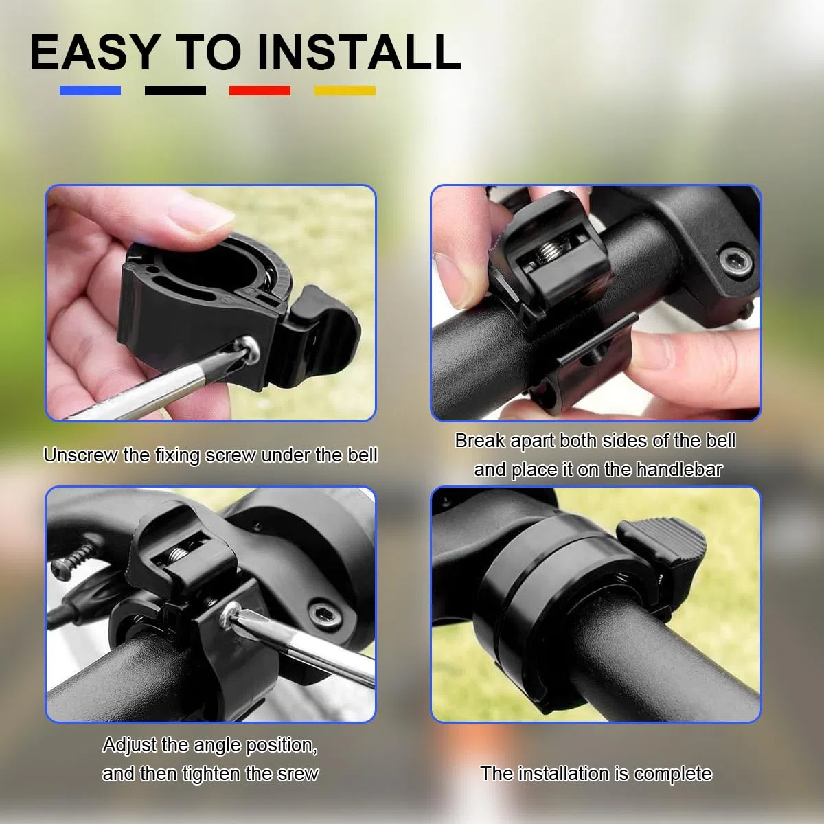 Campanello per bicicletta mountain bike, biker bell, campanello per bicicletta, mountain bike, perfetto per gli appassionati di ciclismo, 22-22,8 mm