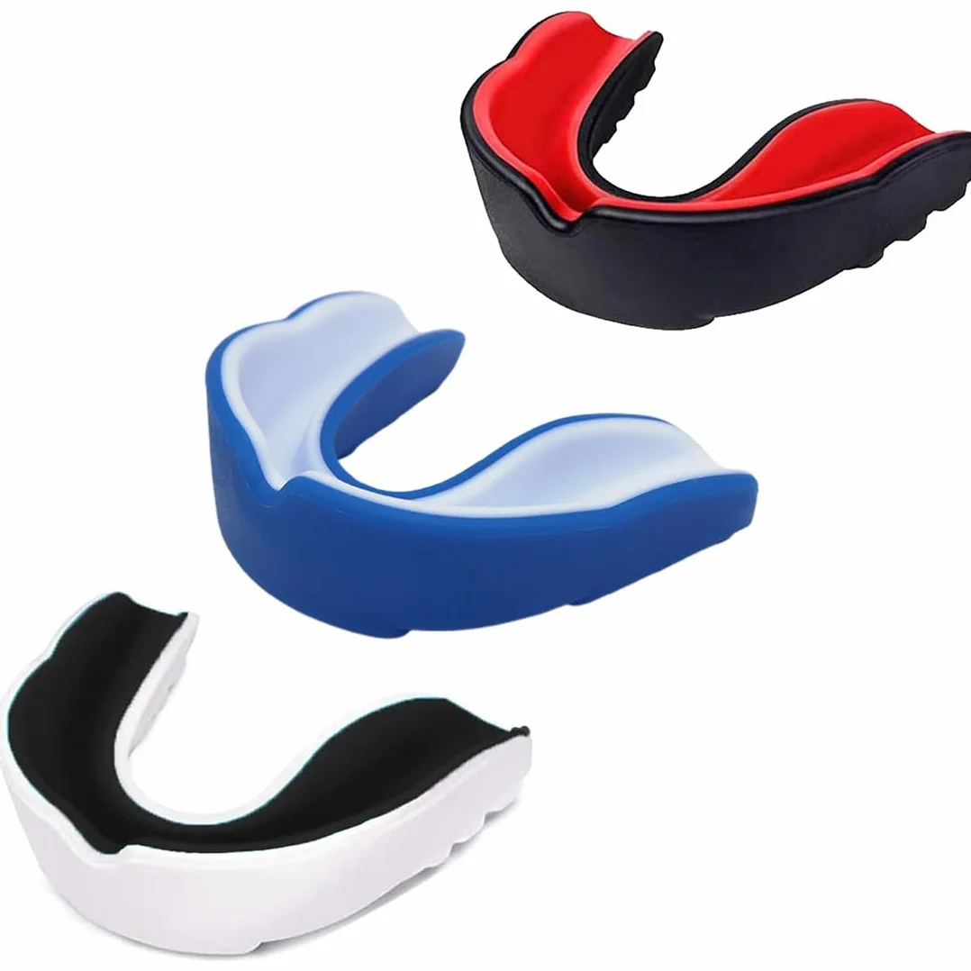 3 pezzi Paradenti sportivo premium, adatto a tutti gli sport di contatto completo, kickboxing, e per bambini junior
