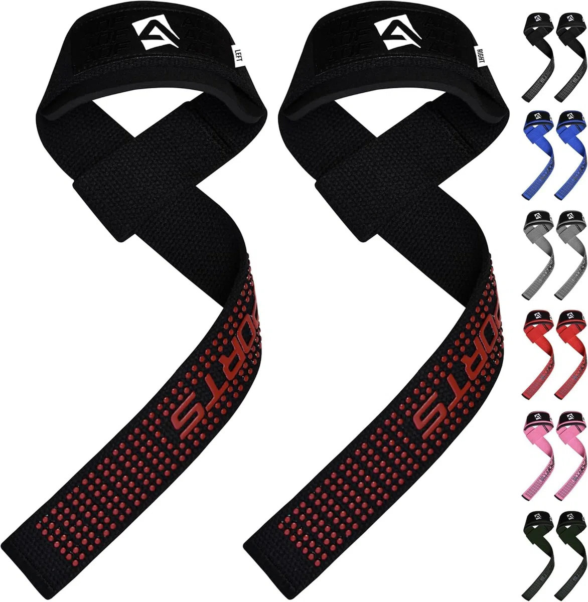 AQF Cinghie Sollevamento Pesi con Neoprene Imbottito – Straps Palestra Antiscivolo per Deadlift, Trazioni, Bodybuilding