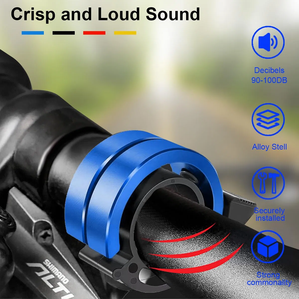 Campanello per bicicletta mountain bike, biker bell, campanello per bicicletta, mountain bike, perfetto per gli appassionati di ciclismo, 22-22,8 mm